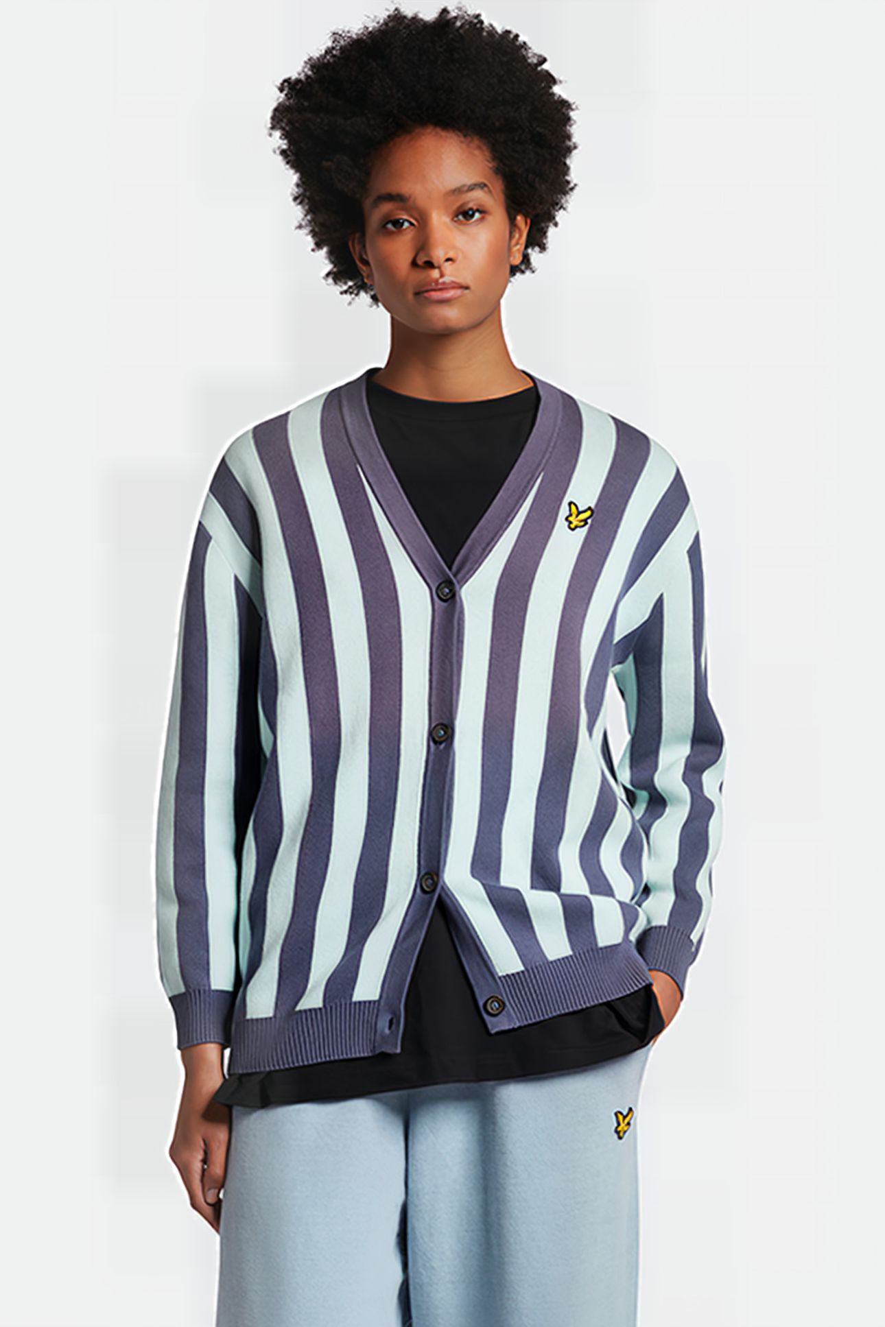 STRIPE CARDIGAN W524 NIGHTSHADE BLUE 1
