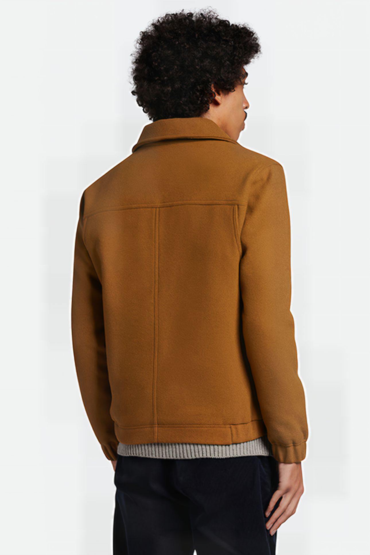 MELTON JACKET W738 HARNESS BROWN 2