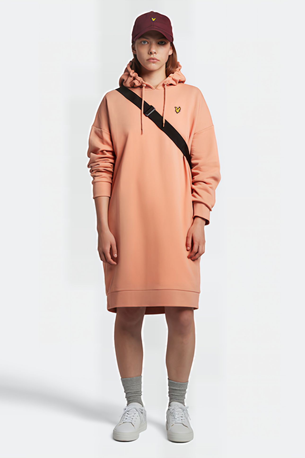 HOODIE DRESS W795 DUSTY PEACH 3