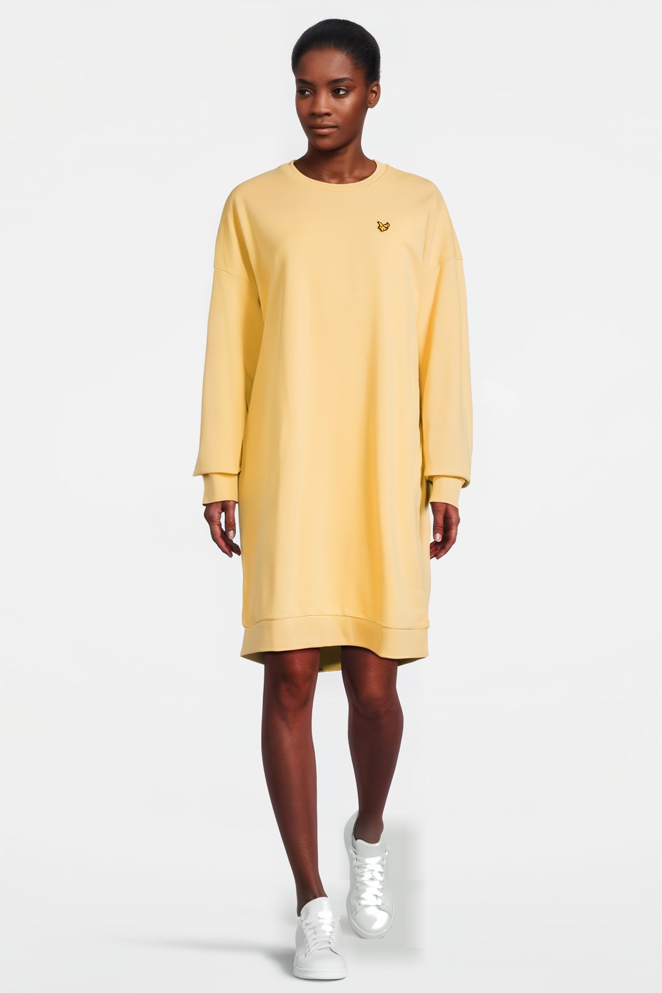 SWEATSHIRT DRESS W796 SOFT GOLDEN YELLOW 1