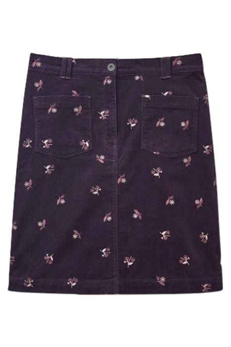 MELODY EMBROIDERED CORD SKIRT PURPLE 1