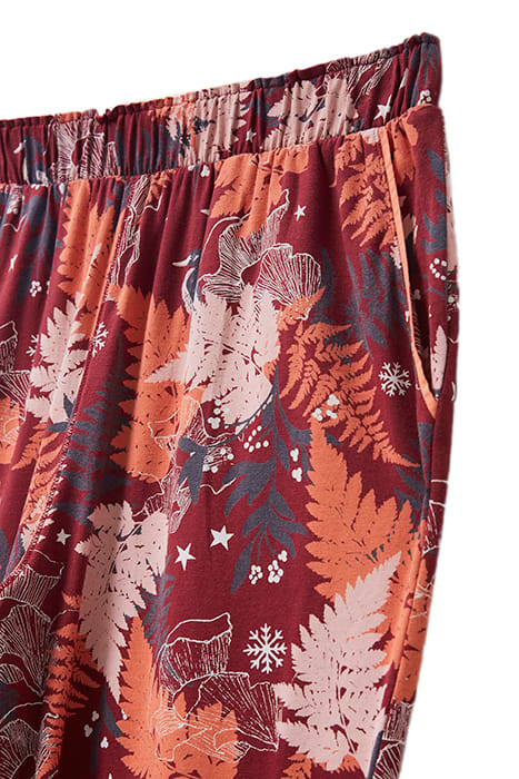 FERN JERSEY PJ BOTTOM RED MULTI 3