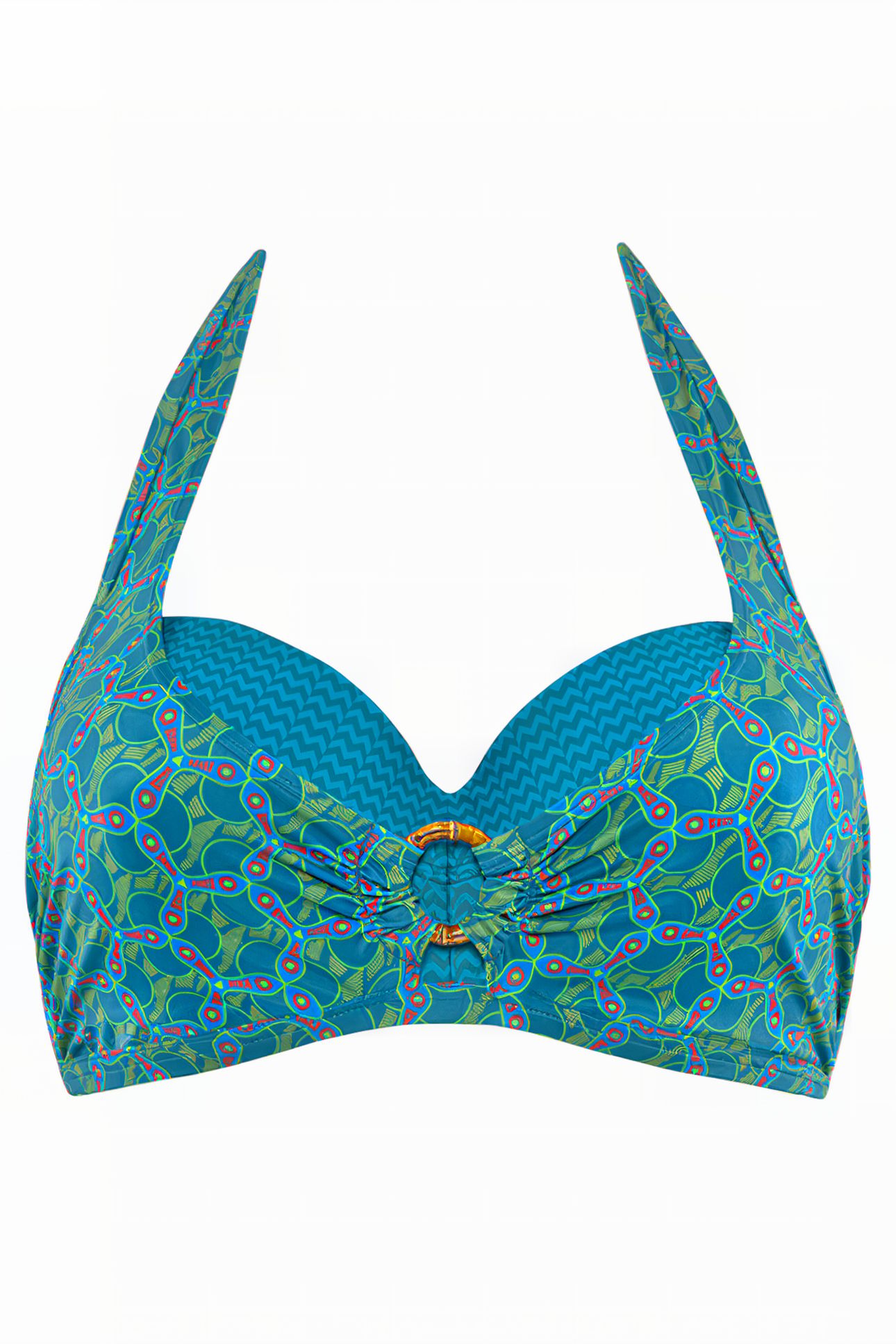 OCEANA LAGOON BLUE AND GREEN PLUNGE BALCONY BIKINI TOP 3
