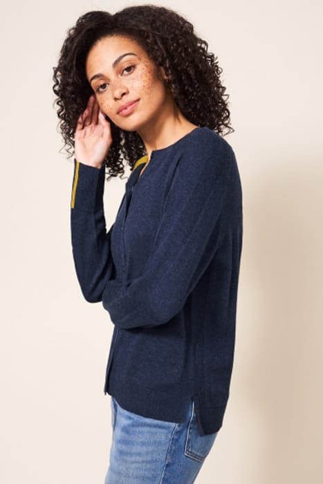 LIBBY CREW NECK CARDI DARK NAVY 2
