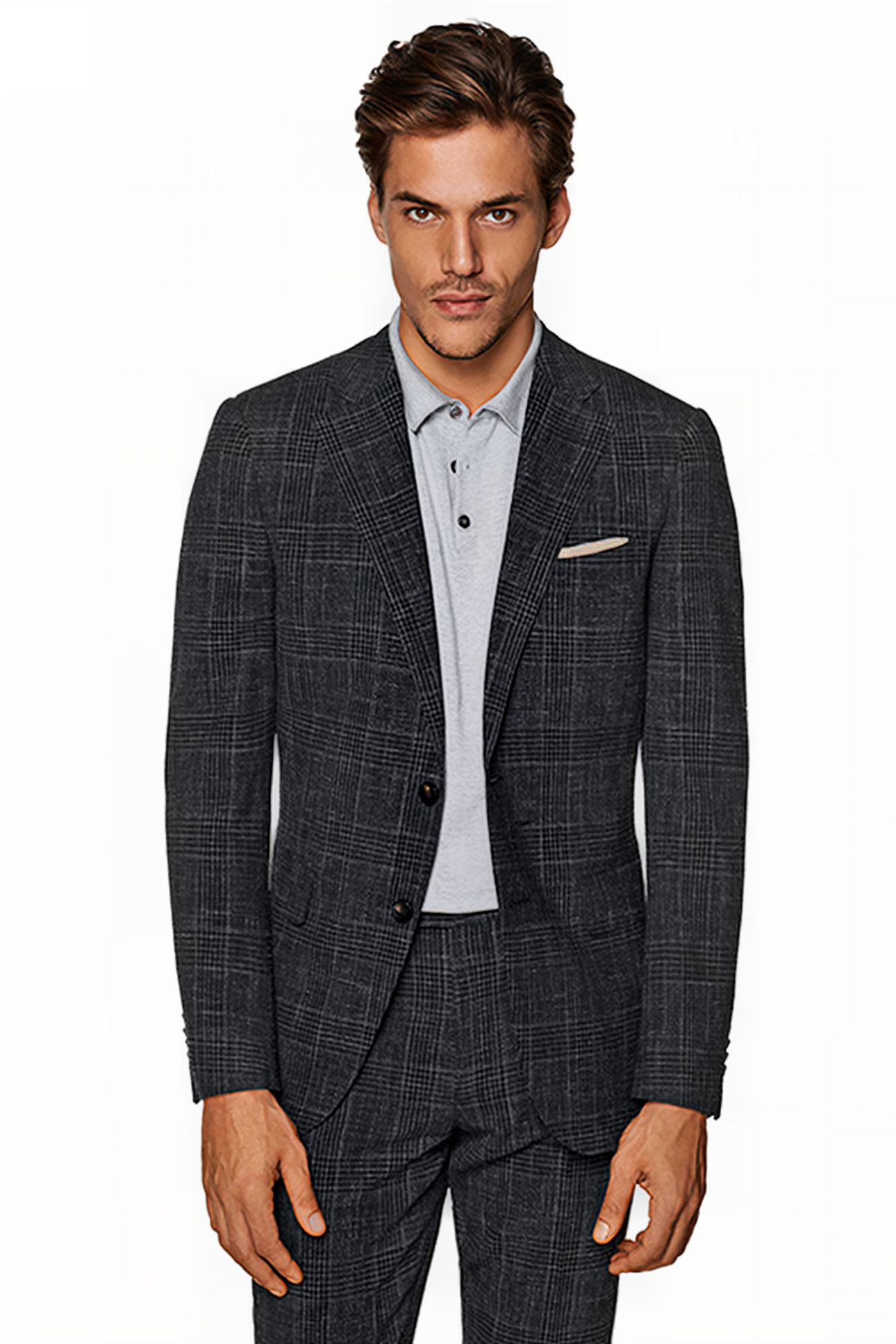 MID GREY CHECKED LAZIO SUIT 3