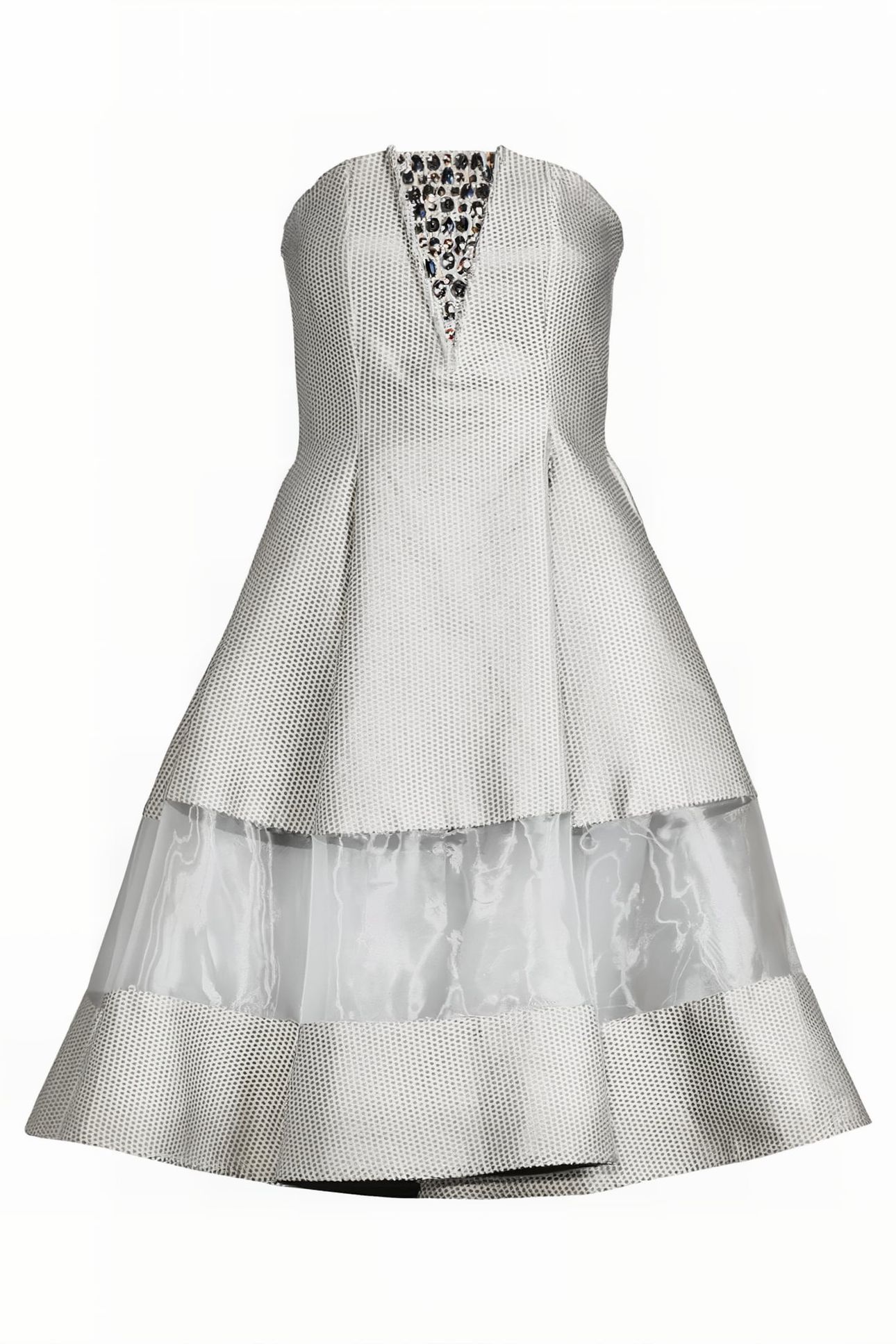 WOMEN‘S MIDI CORSET DRESS WITH SWAROVSKI CRYSTALS SILVER GRA 3