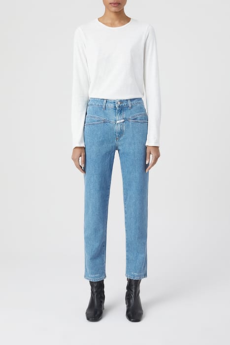 WOMEN PEDAL PUSHER JEANS MID BLUE 4