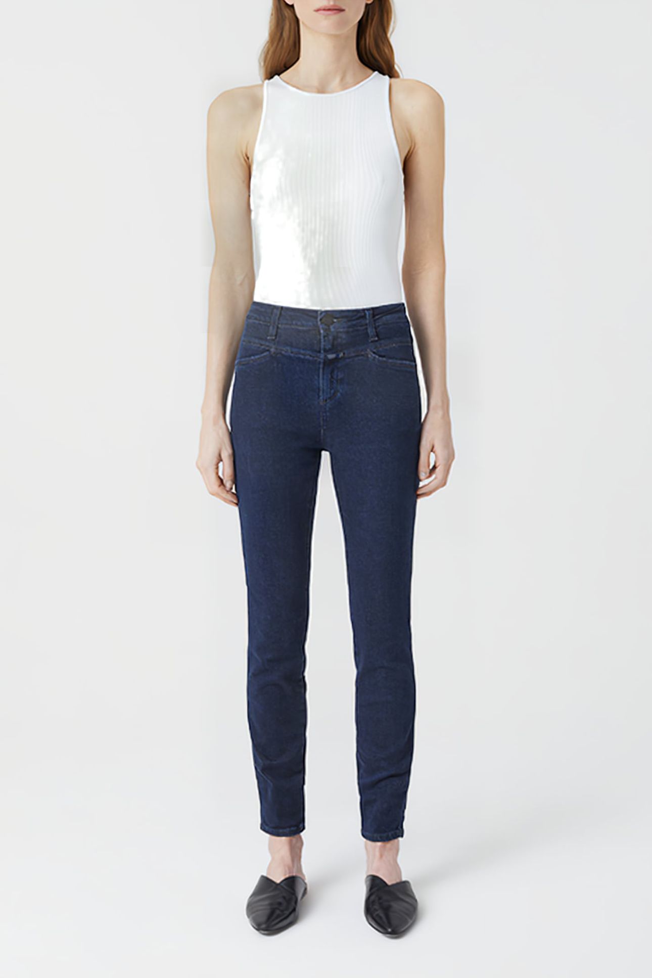 WOMEN SKINNY PUSHER JEANS DARK BLUE 4
