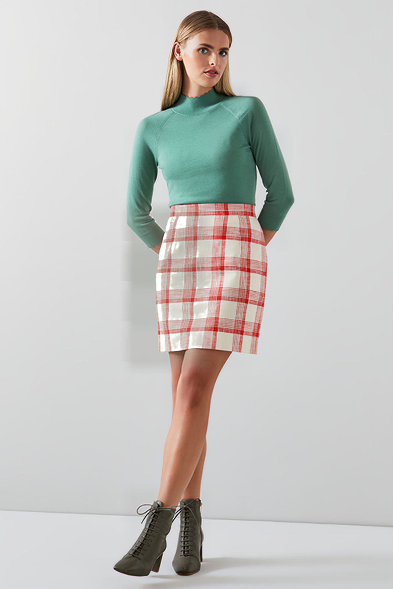 LOTTA MINI SKIRT RED CHECK 4