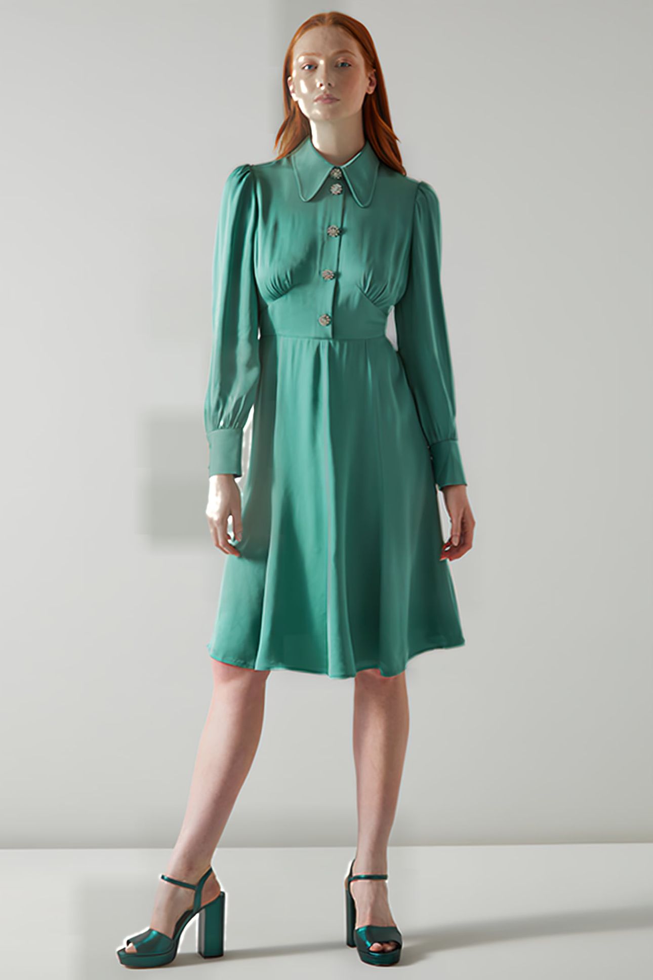 MIRA SHIRT DRESS SAGE 1