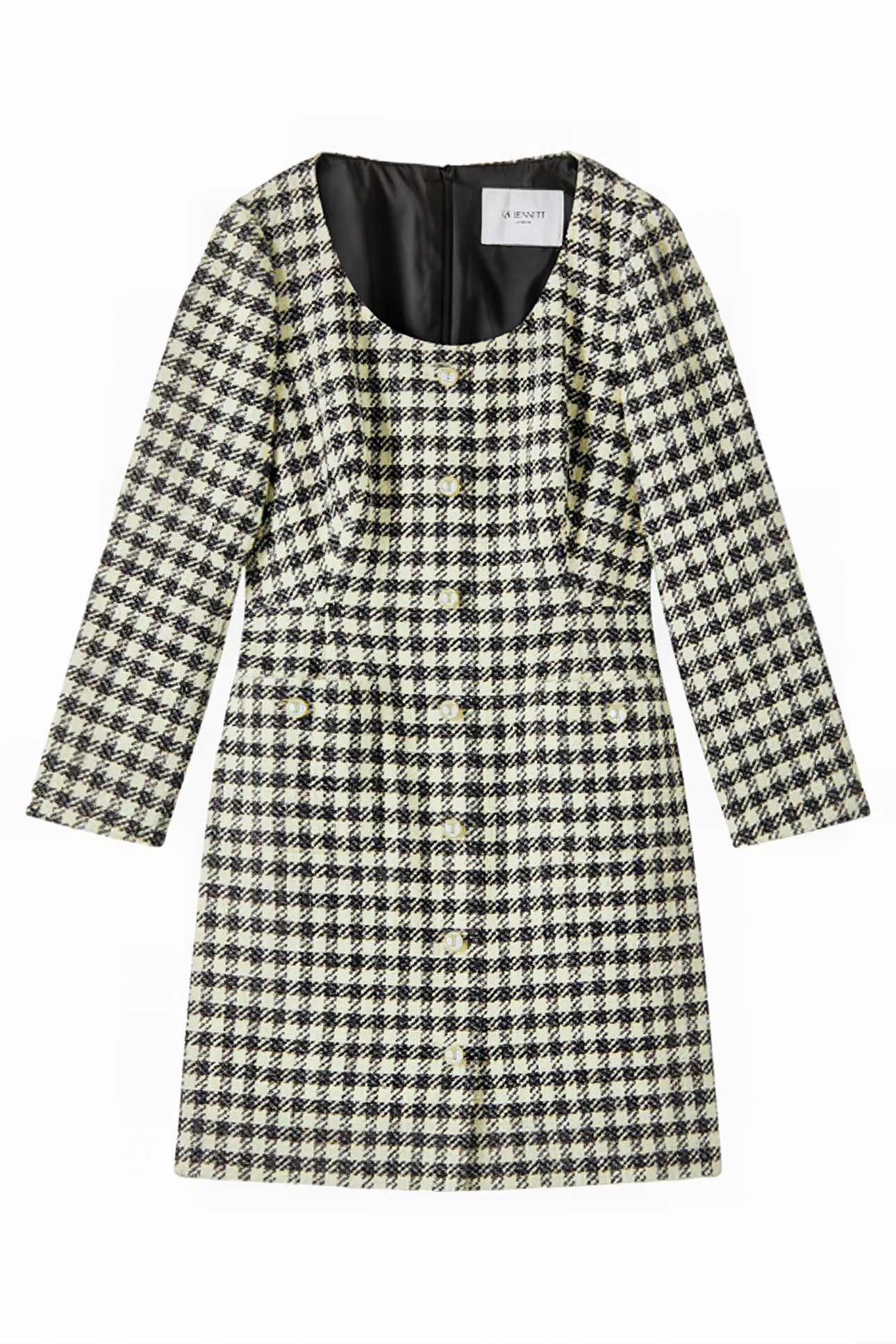 KEELER SHIRT DRESS BLACK/CREAM 5
