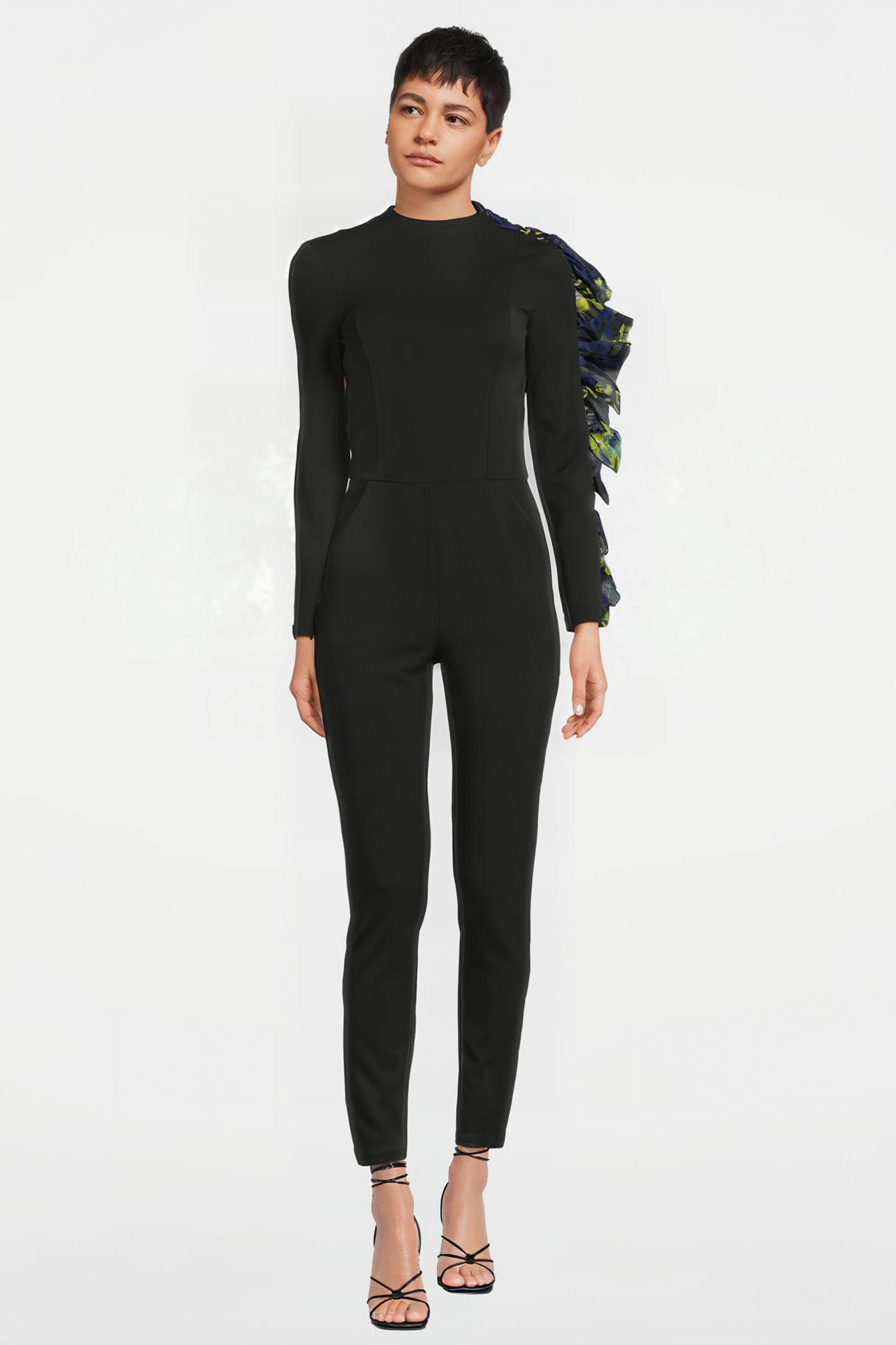 WOMEN‘S SIDE VOLANT OVERALL BLACK 1