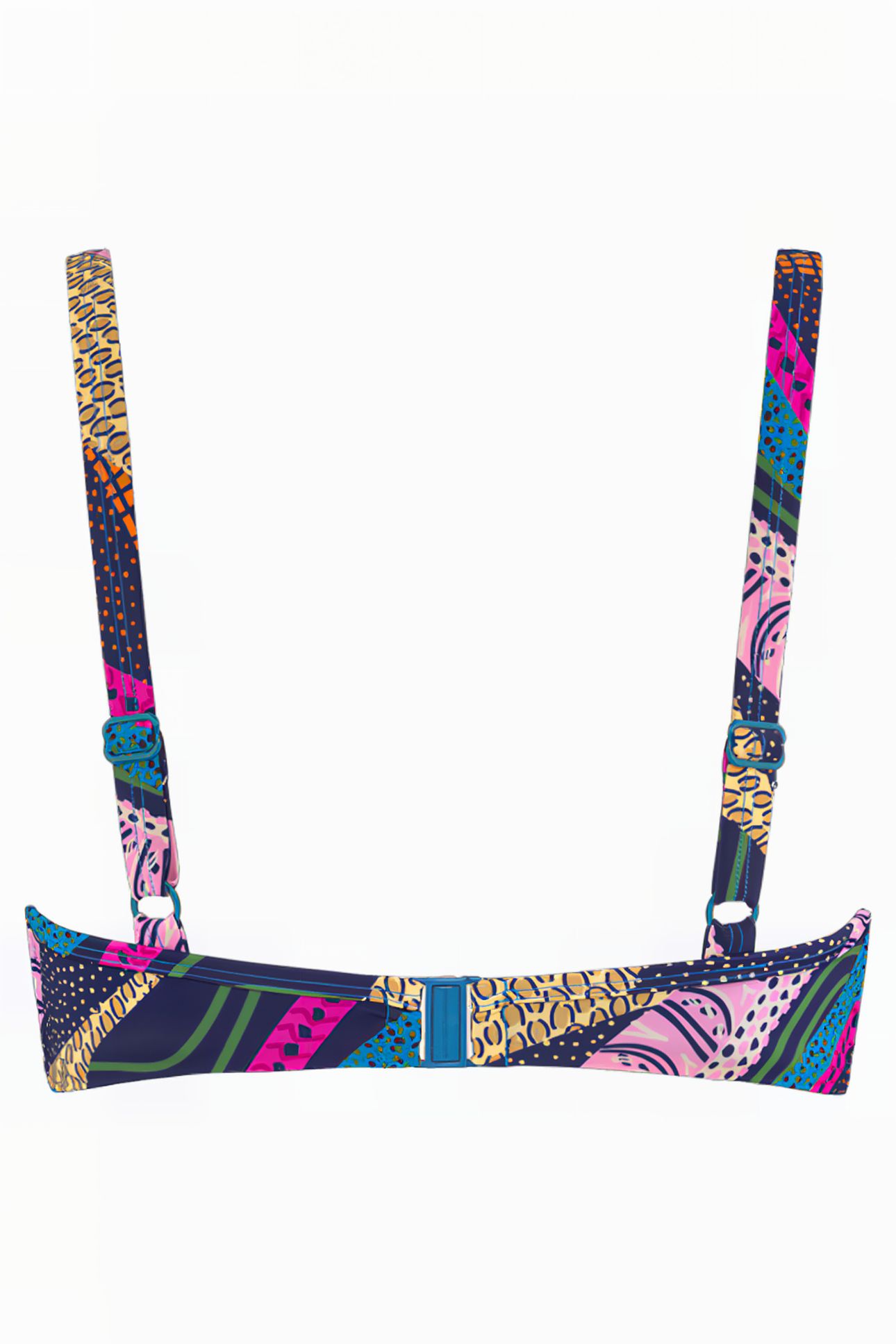 LOTUS DARK BLUE AND PURPLE PLUNGE BALCONY BIKINI TOP 4
