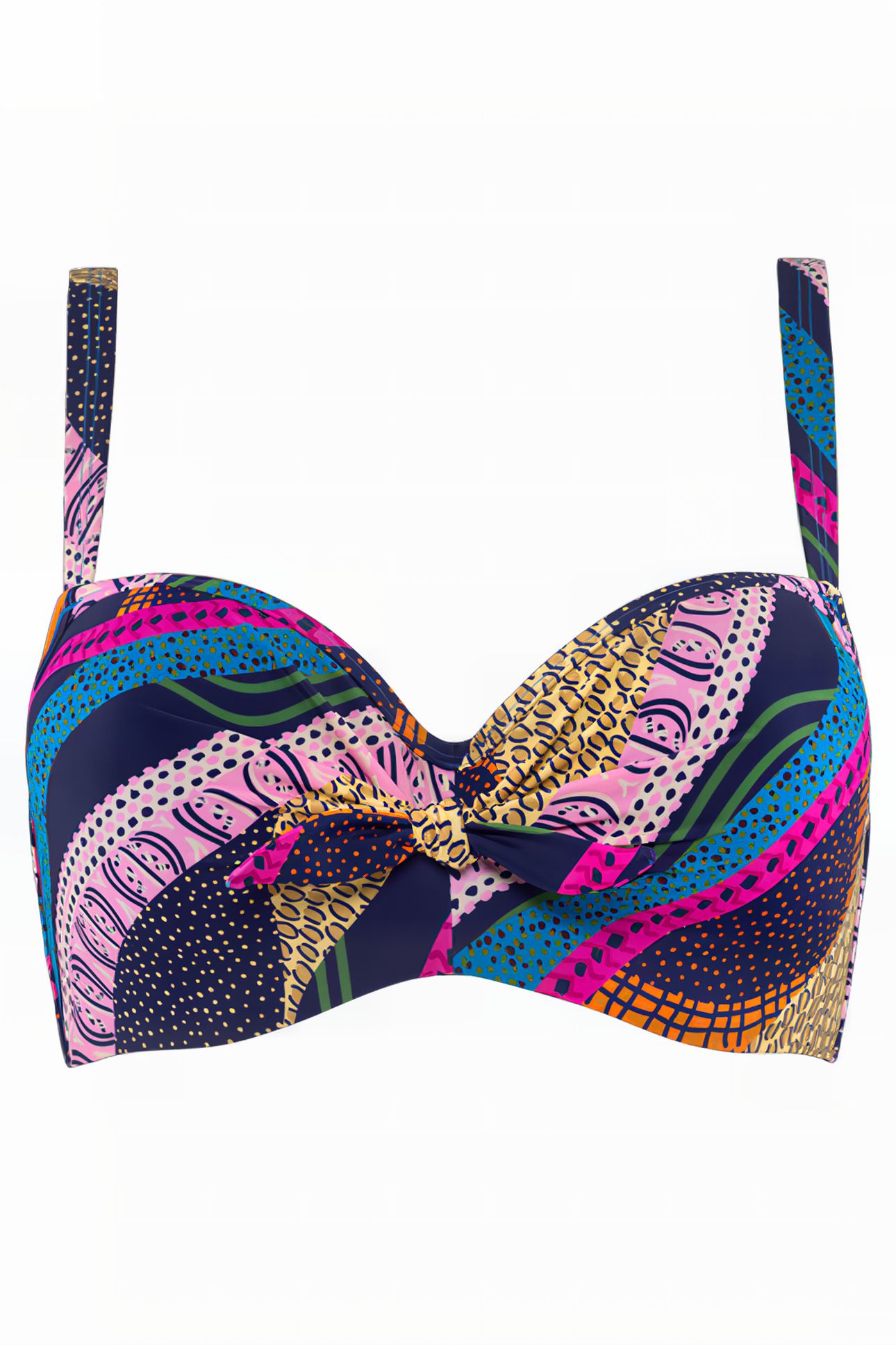 LOTUS DARK BLUE AND PURPLE PLUNGE BALCONY BIKINI TOP 3