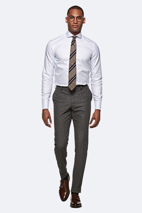 LIGHT BLUE CHECKED SLIM FIT SHIRT 2