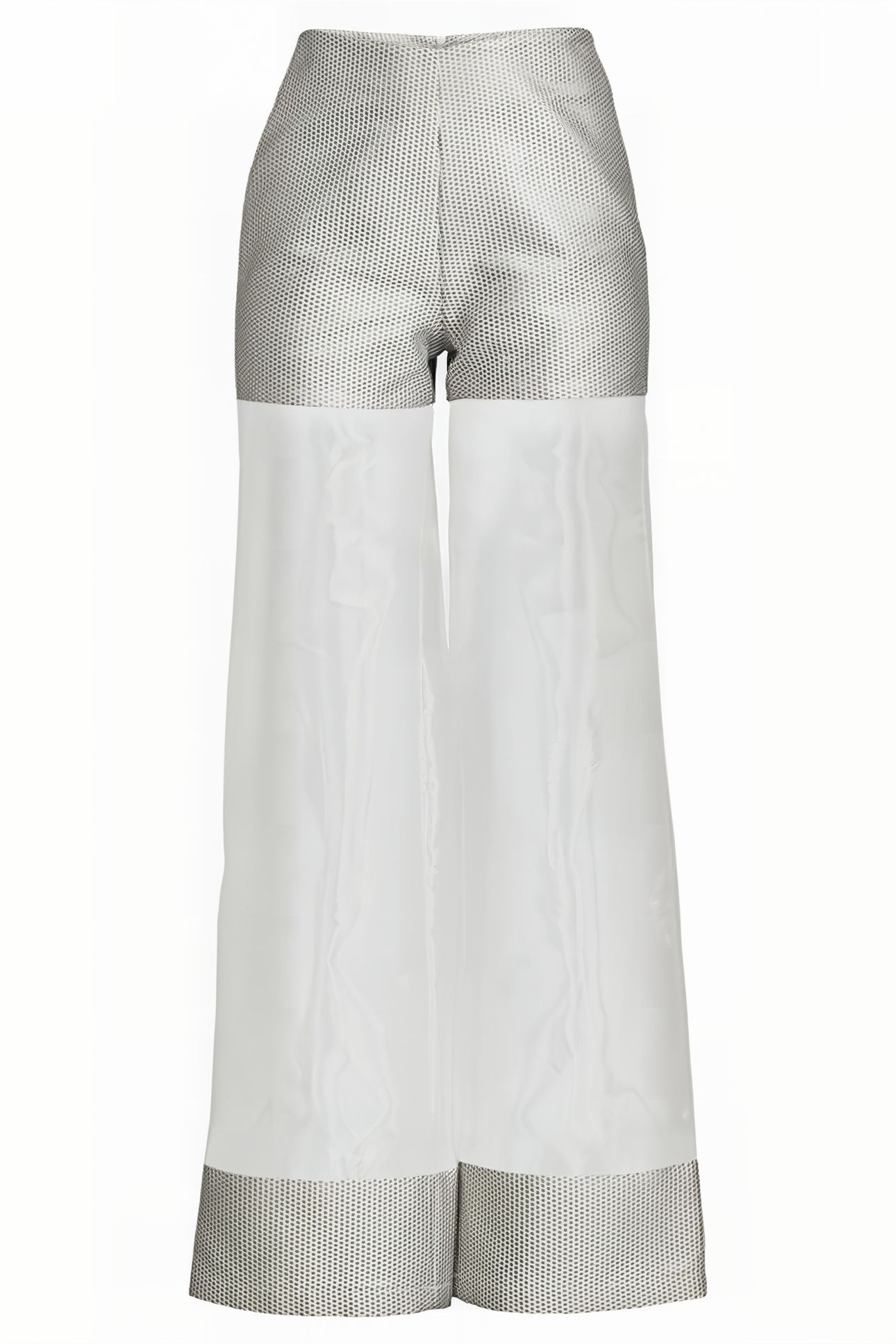 WOMEN‘S TRANSPARENT FABRIC TROUSERS SILVER GRAY/WHITE 6