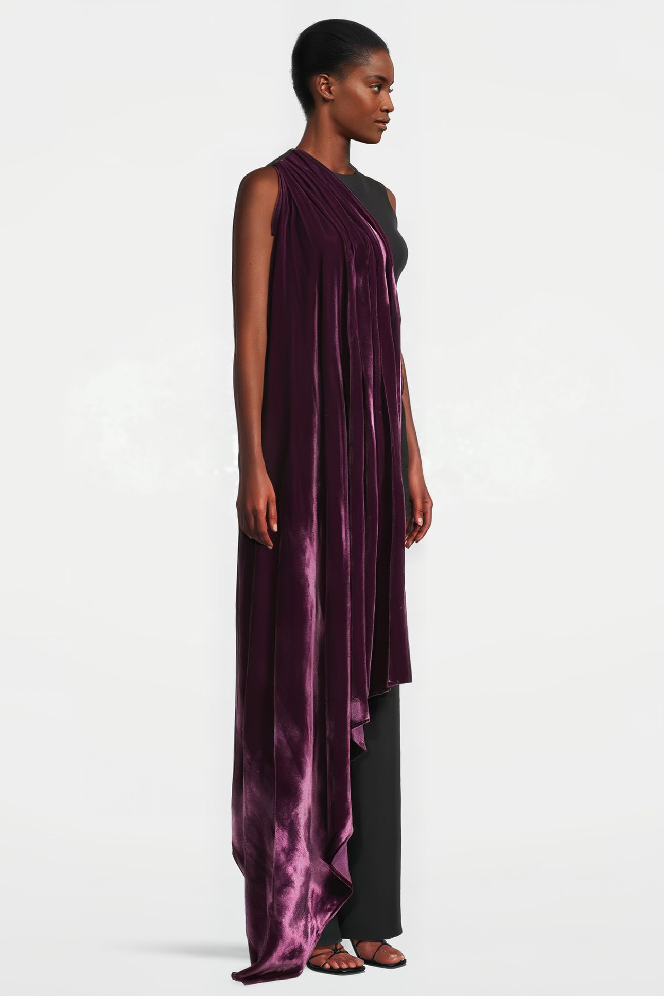 WOMEN‘S LOOSE-FIT OVERALL WITH FRONT DRAPING DETAIL BLACK 4