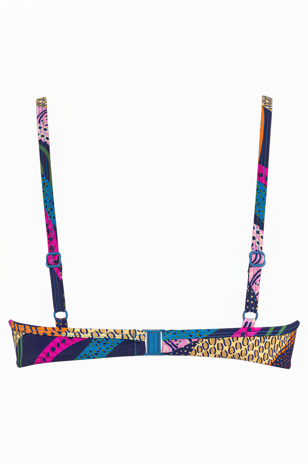 LOTUS DARK BLUE AND PURPLE PLUNGE BALCONY BIKINI TOP 4