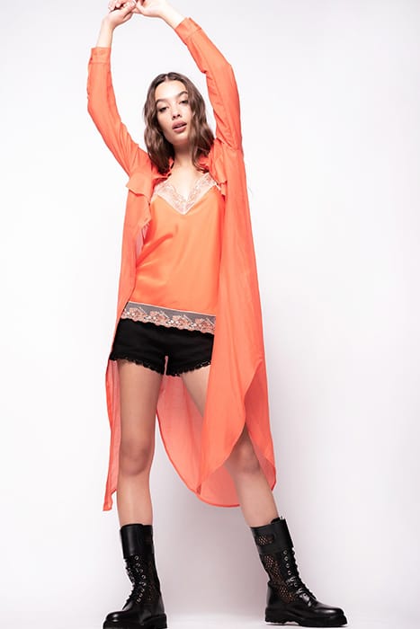 ALOE 2 CAMICIA VOILE DI COTONE ORANGE-FIESTA 1