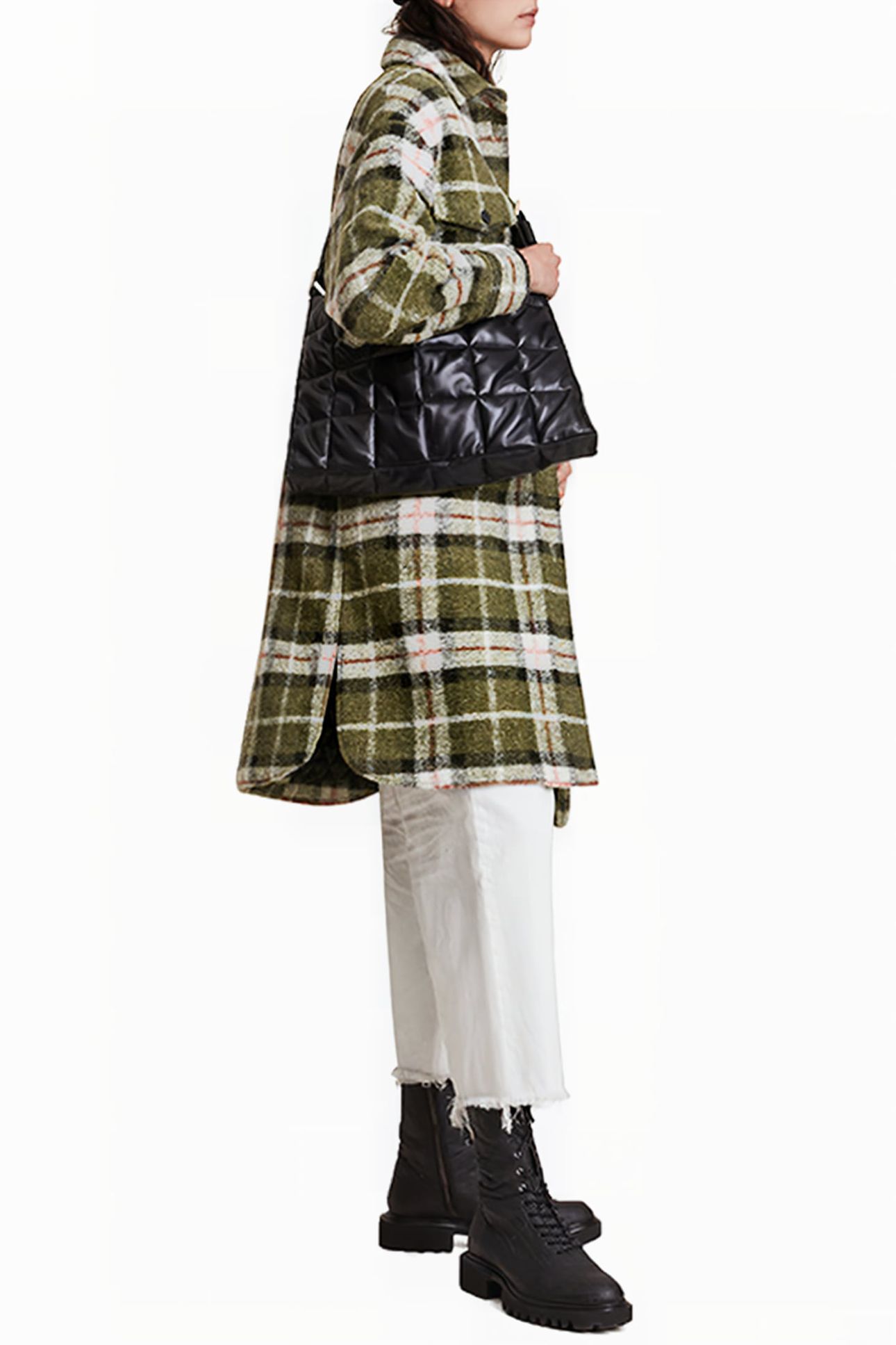 TIA CHECK COAT GREEN CHECK 4