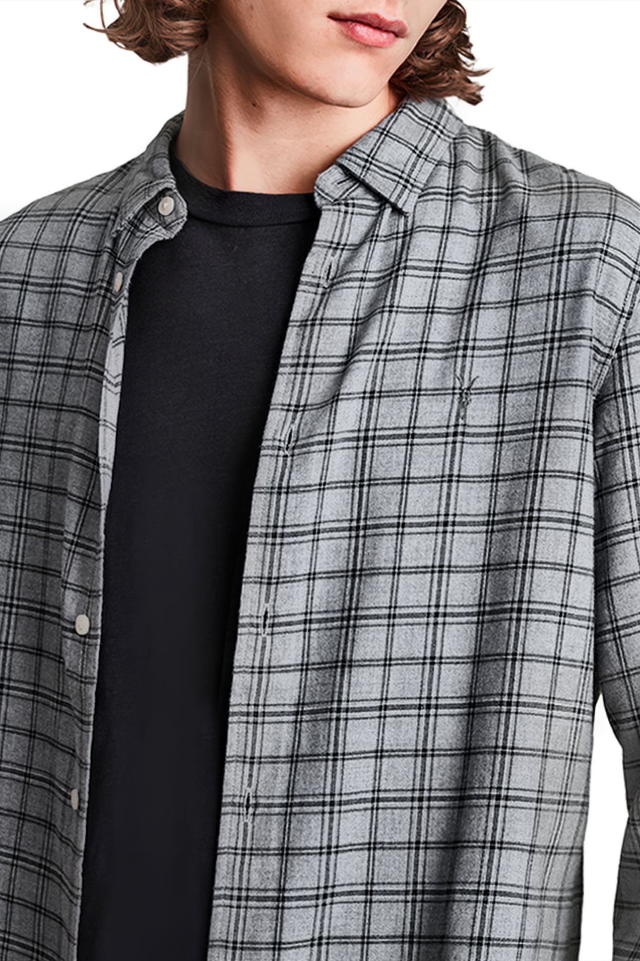 TOLLAND LS SHIRT GREY MARL 5