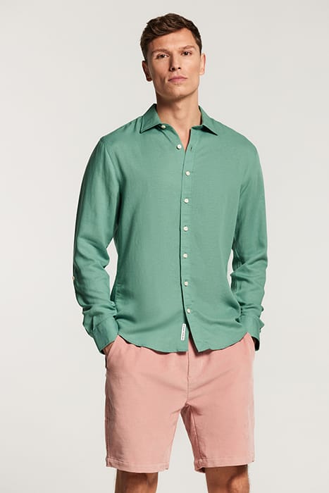 LUCAS LINEN SHIRT DEEP GRASS GREEN 2