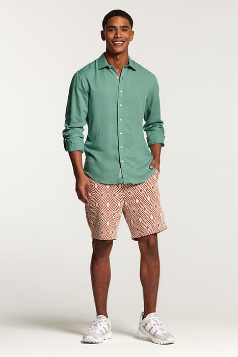LUCAS LINEN SHIRT DEEP GRASS GREEN 6