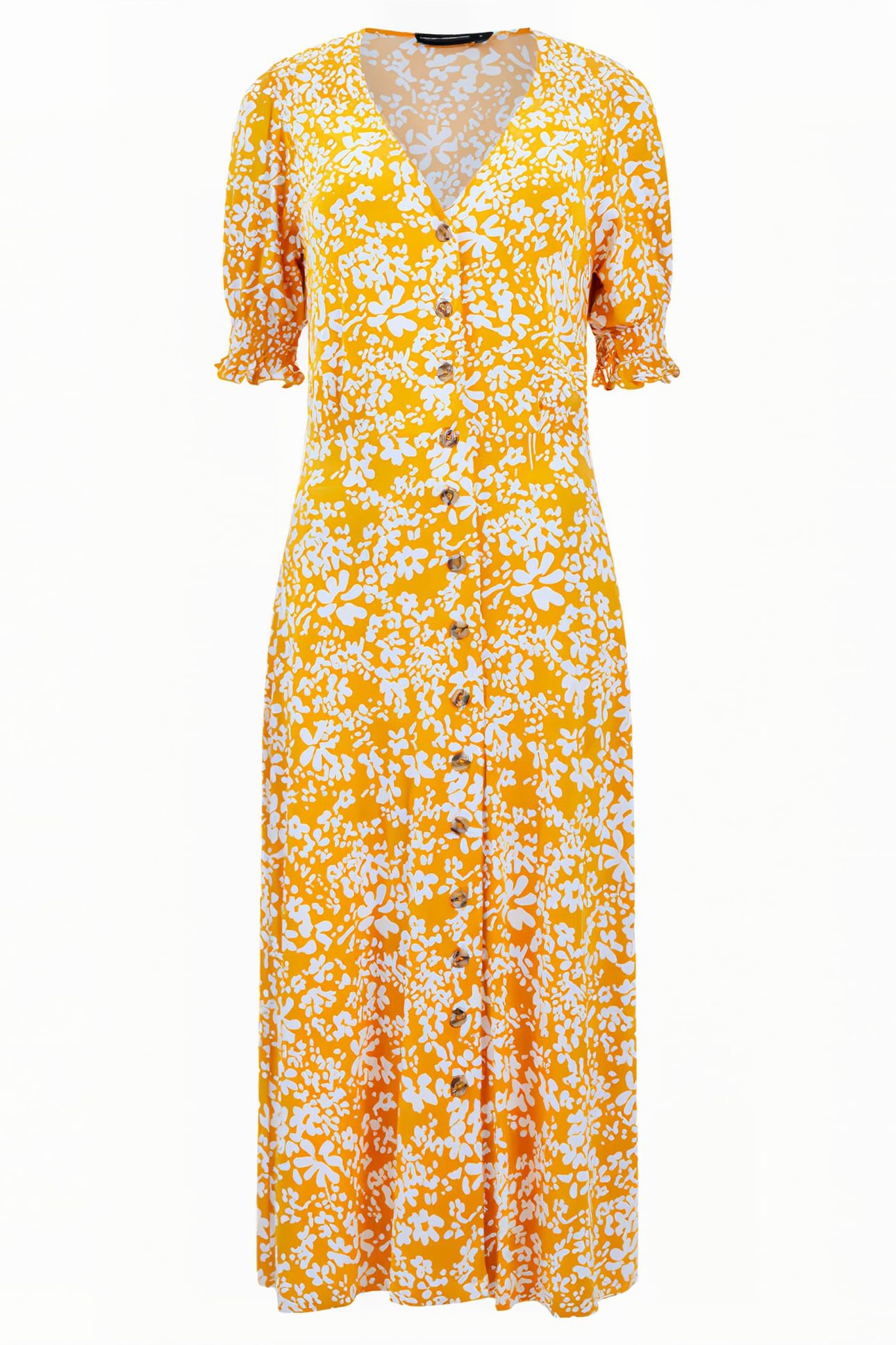 VEE BUTTON-THRU M SAFFRON / WHITE 1