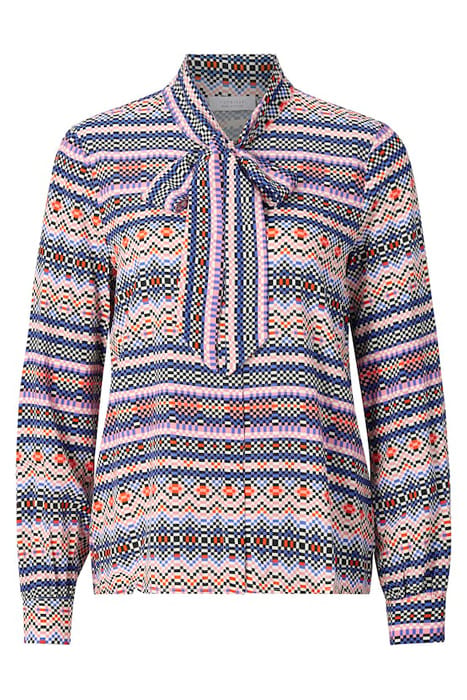 PRINTED BLOUSE WITH BOW ROSEWATER 1