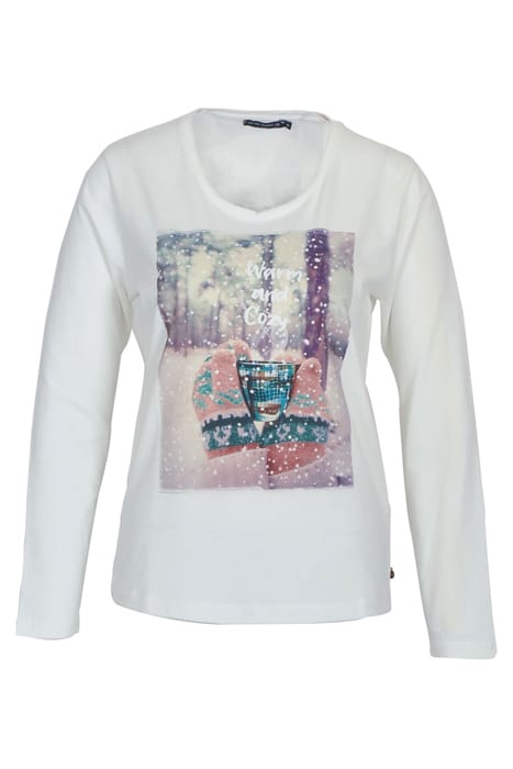 CREW NECK TEE LS + DECO WHITE 1