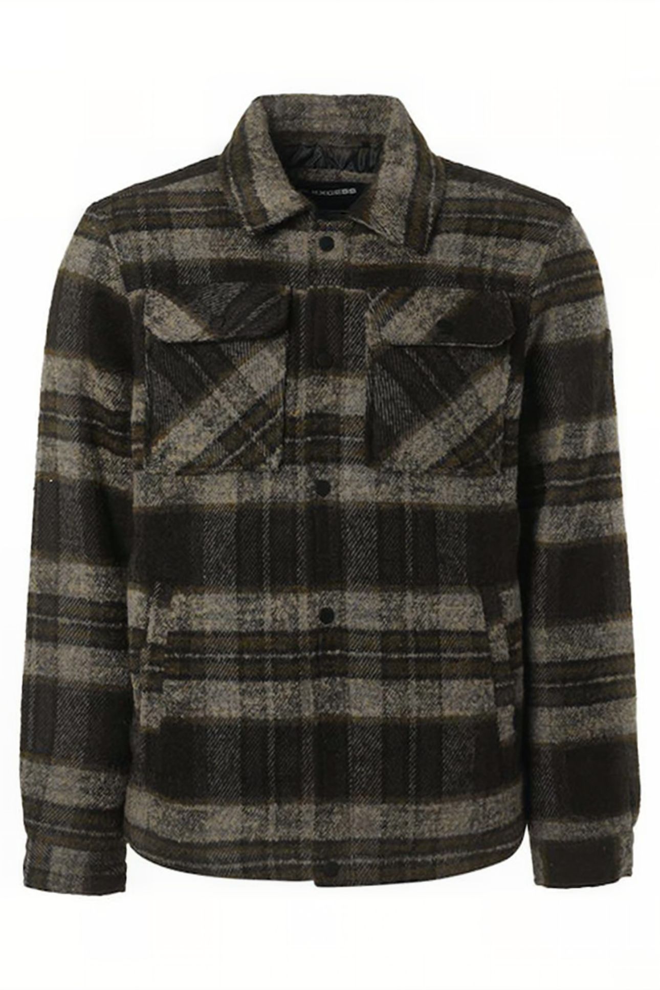 JACKET SHORT FIT KNITTED CHECK WITH WOOL BLACK 1