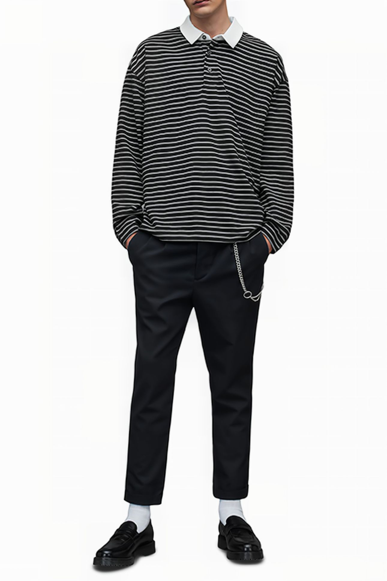AVE LS POLO JET BLK/CHALK WHT 3