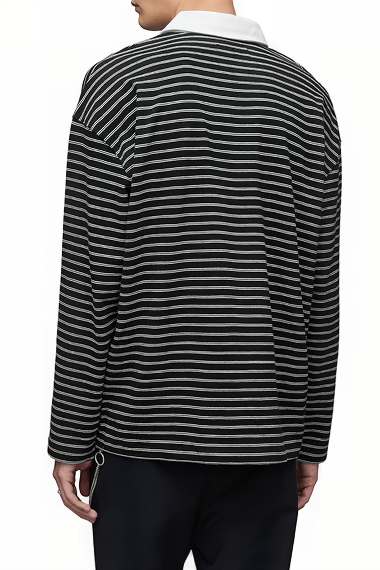 AVE LS POLO JET BLK/CHALK WHT 2