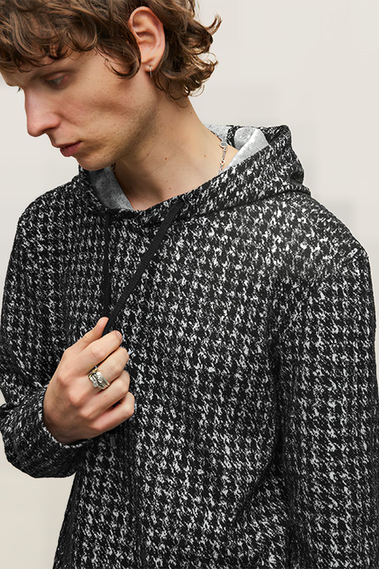 DELANCEY REGULAR FIT LS POP-UP HOODIE BLACK 6
