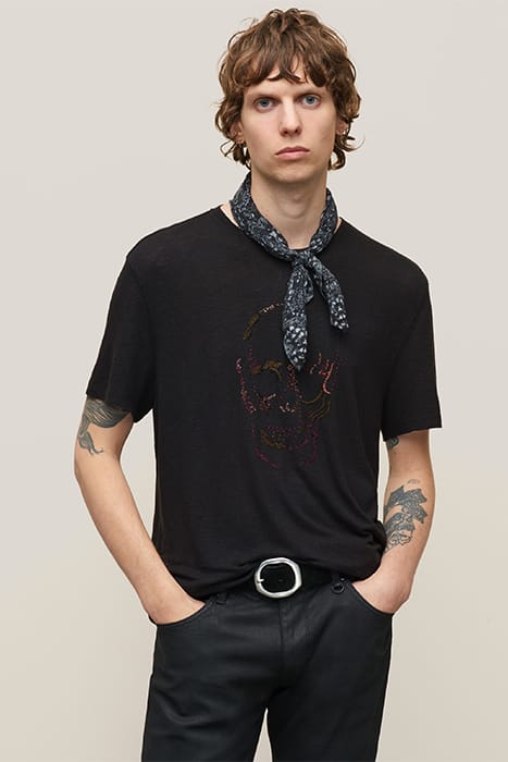 SS CREW TEE - EMBELLISHED SKULL BLACK 1