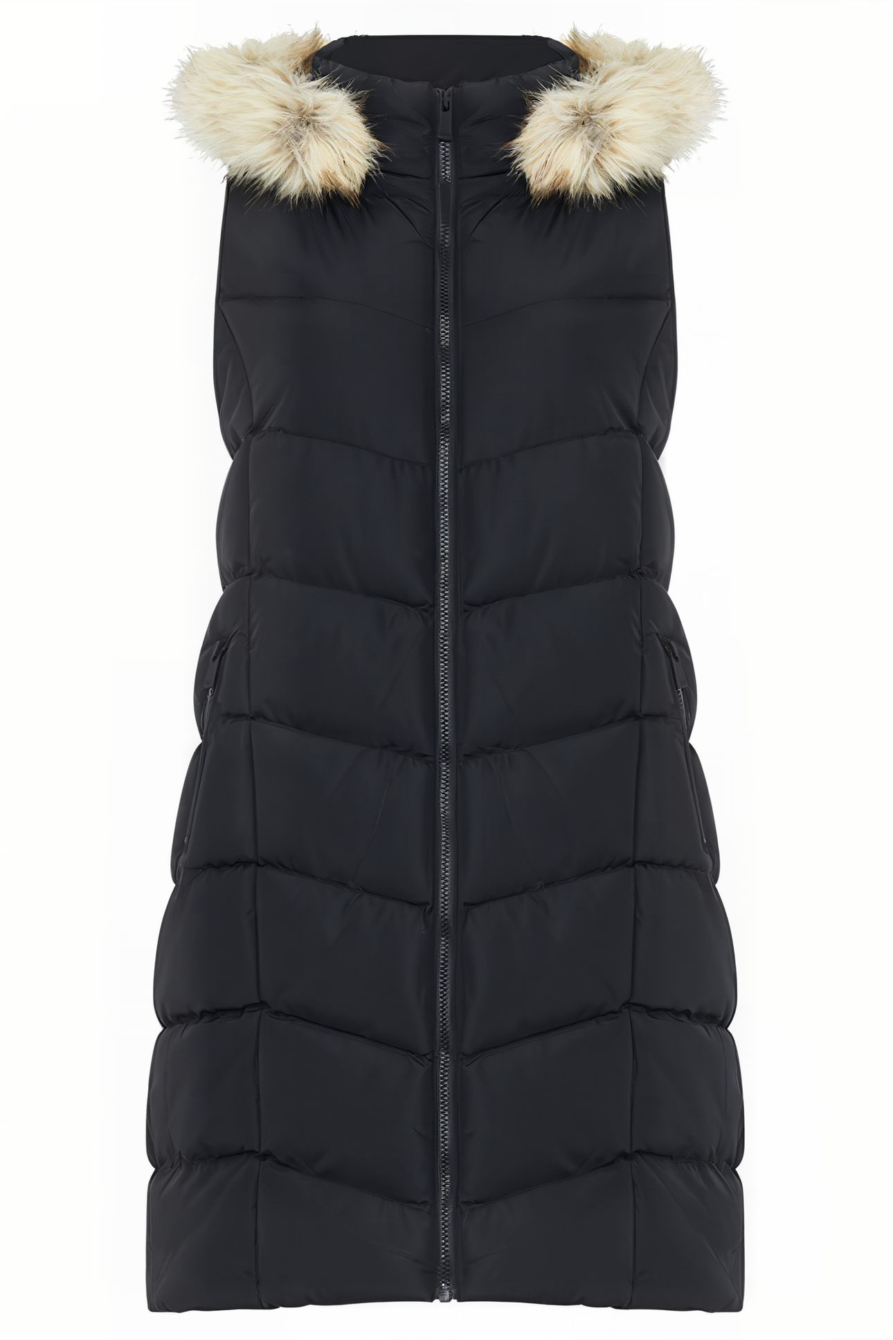 FUR CHEV MIX GILET M BLACK 4
