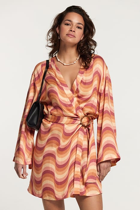 BIARRITZ WRAP DRESS GROOVY WAVE FROZEN CHOCO BROWN FROZEN CH 5
