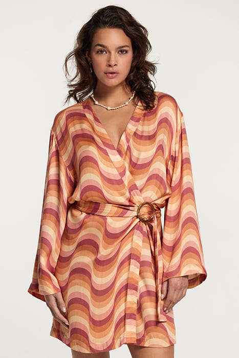 BIARRITZ WRAP DRESS GROOVY WAVE FROZEN CHOCO BROWN FROZEN CH 2