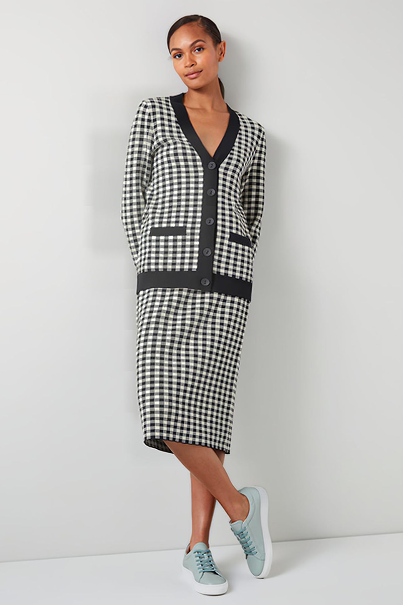 LEA MIDI SKIRT BLUE CHECK 3