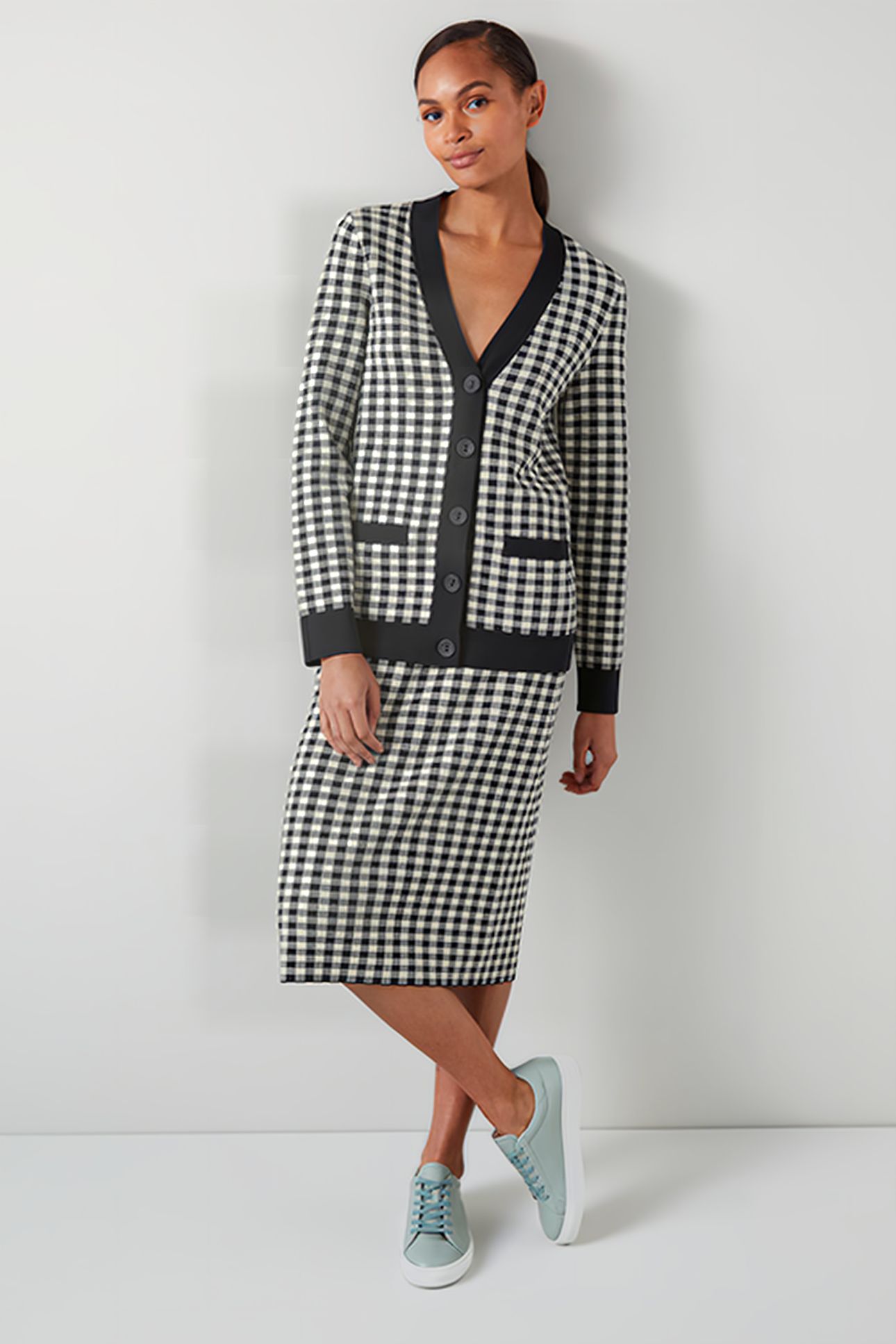 LEA MIDI SKIRT BLUE CHECK 2