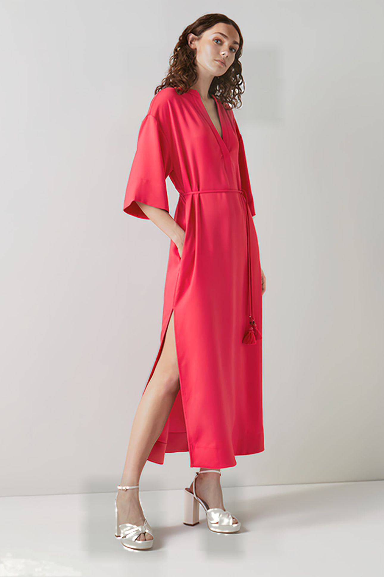 CAPRII MIDI DRESS RED 3