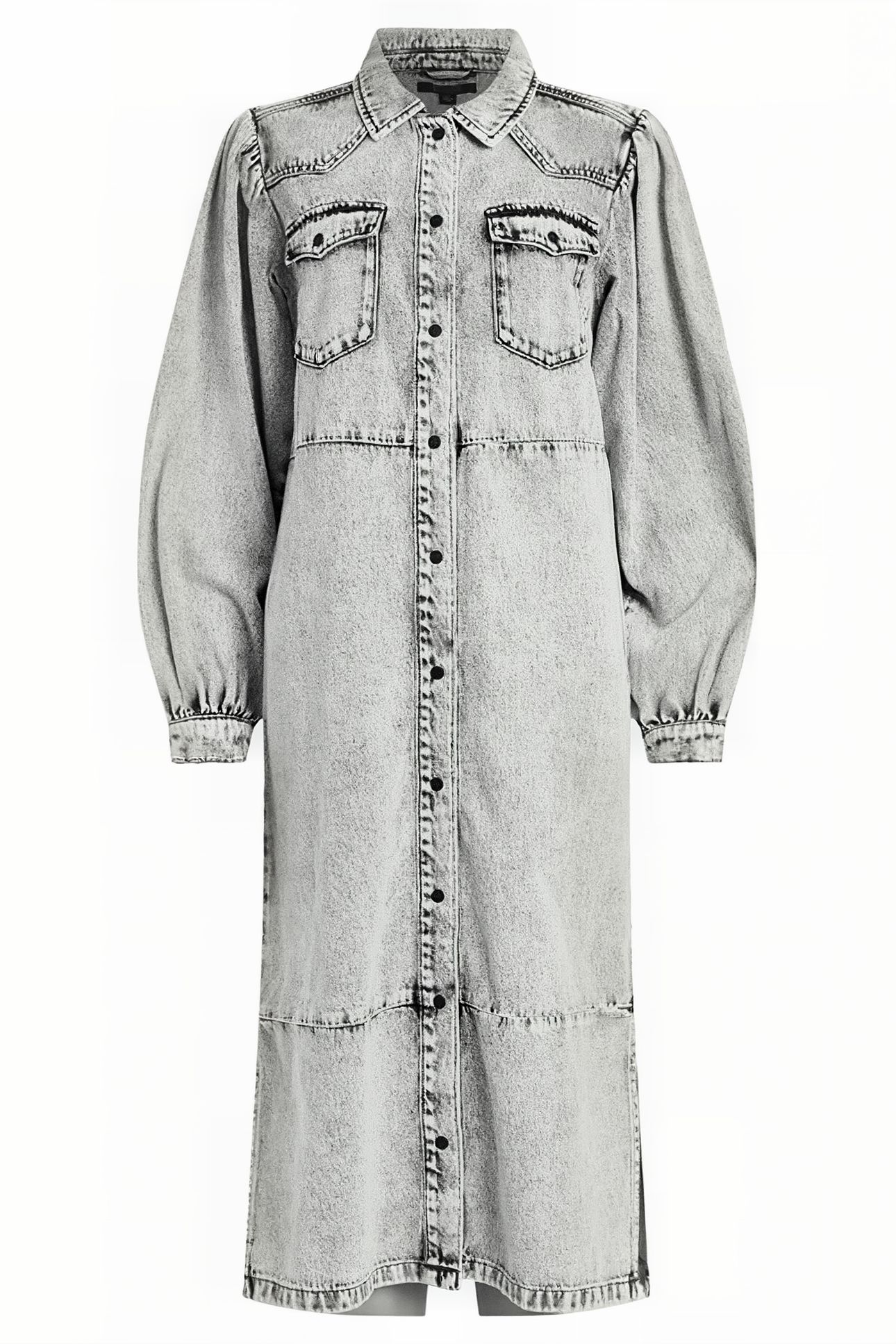 AVA DENIM DRESS SNOW GREY 6