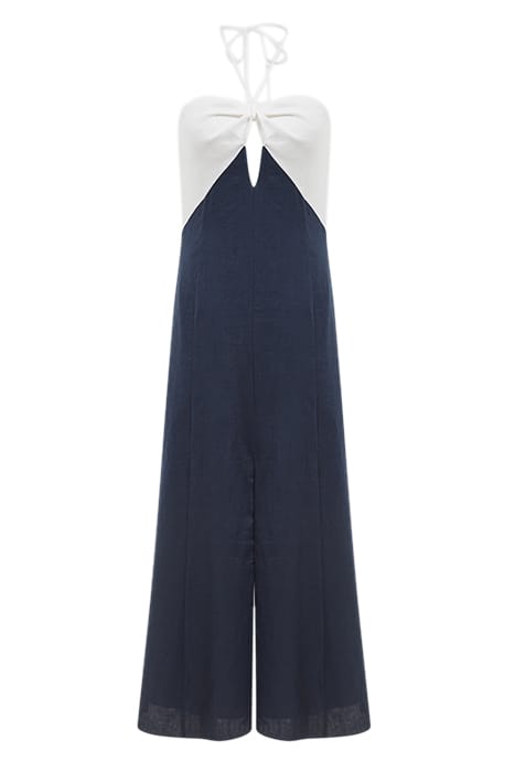 SIAN MIDI DRESS — NAVY/WHITE 7
