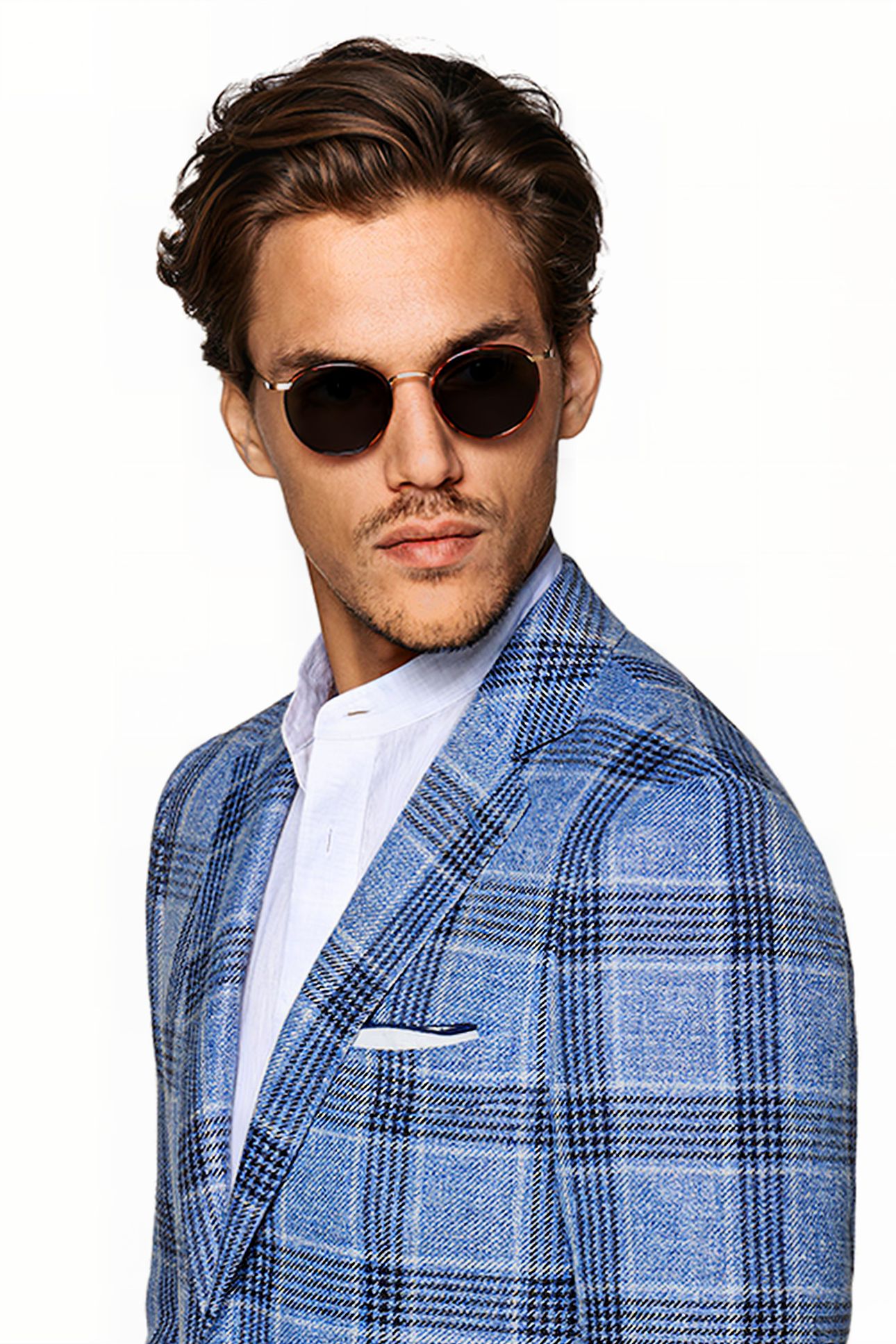 LIGHT BLUE CHECKED HAVANA BLAZER 4