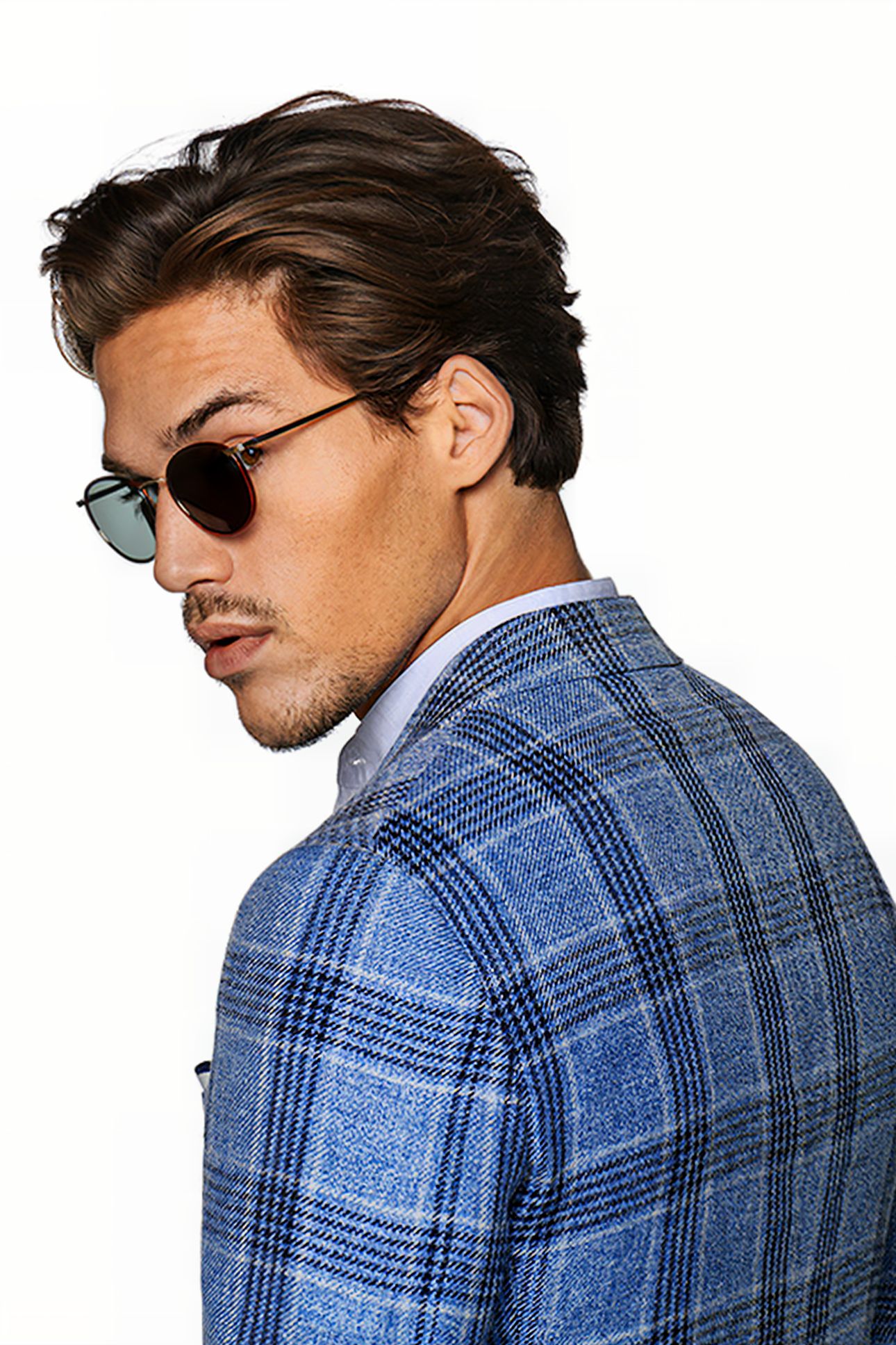 LIGHT BLUE CHECKED HAVANA BLAZER 5
