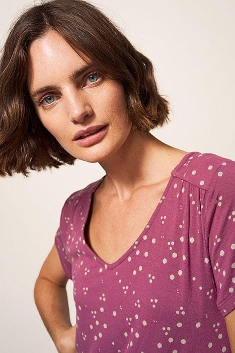 TALLIE ECO VERO JERSEY DRESS PLUM MULTI 3