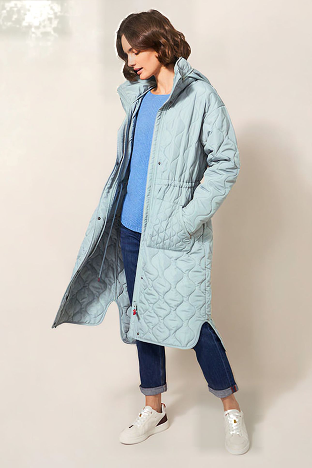 MADDISON QUILTED COAT MID BLUE 1