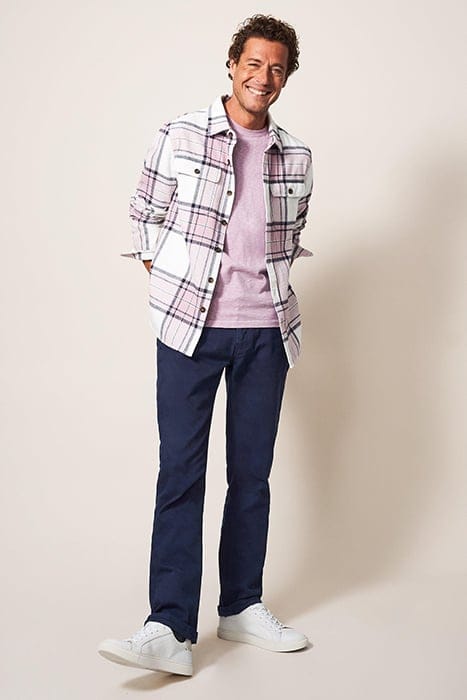 DARWEN CHECK OVERSHIRT DUSTY PURPLE 1