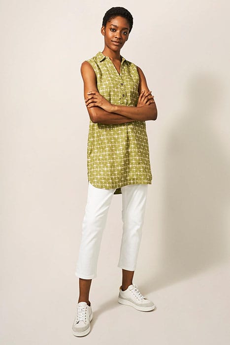 EIE SLEEVELE LINEN TUNIC GREEN 3