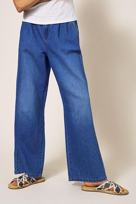 REN COTTON LINEN WIDE LEG JEAN MID DENIM 1